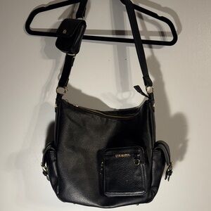 Steve Madden Black Crossbody Bag with Gold Accents